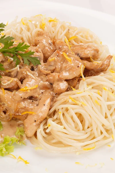 Pasta con carne — Foto de Stock