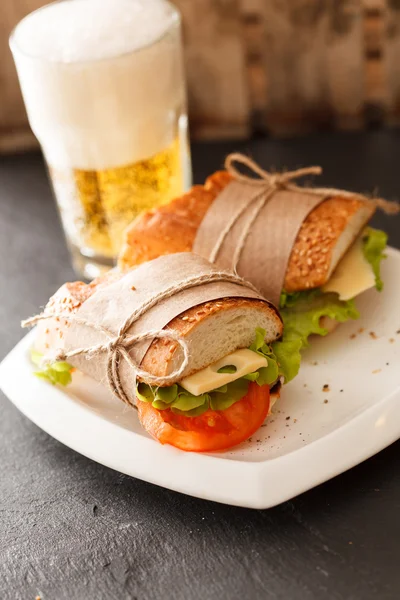 Panino fresco e gustoso — Foto Stock