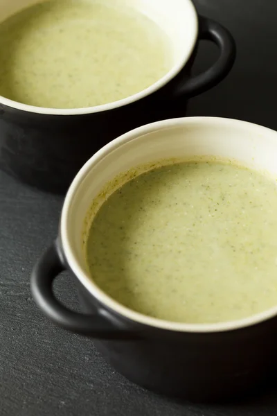 Bowl of cream of broccoli soup — Stock Photo, Image