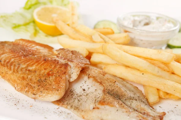 Fish with french fries — Stock Photo, Image