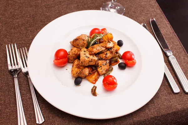 Fillet of Chicken with String Beans — Stok Foto