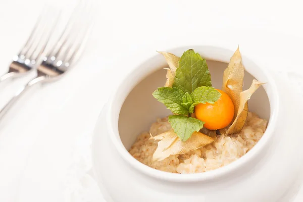 Hot porridge breakfast — Stock Photo, Image