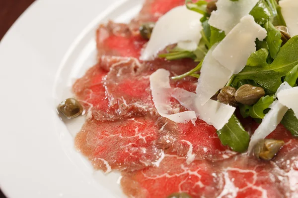 Meat Carpaccio with Parmesan Cheese — Stock Photo, Image