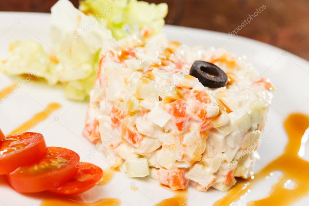 Traditional Russian salad