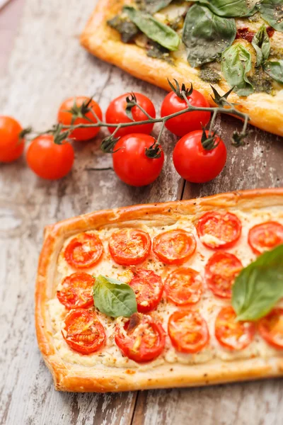 Quiche with tomato and ricotta — Stock Photo, Image