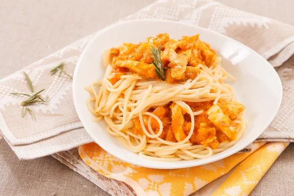 Pasta with pumpkin — Stock Photo, Image