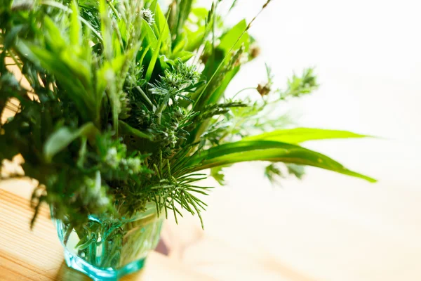 Herbe d'été dans un verre — Photo