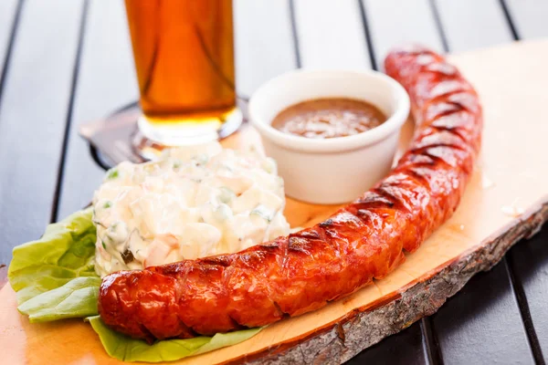 Sausages and beer — Stock Photo, Image