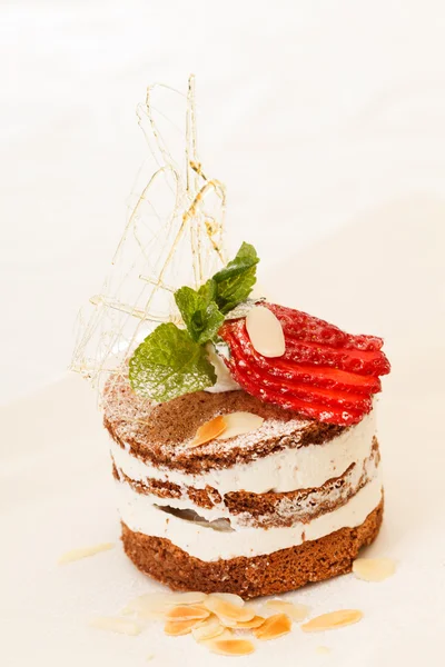 딸기와 초콜릿 디저트 — 스톡 사진