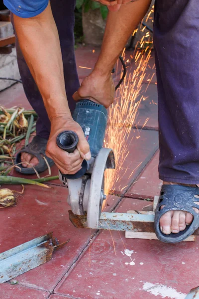 Metal sawing — Stock Photo, Image