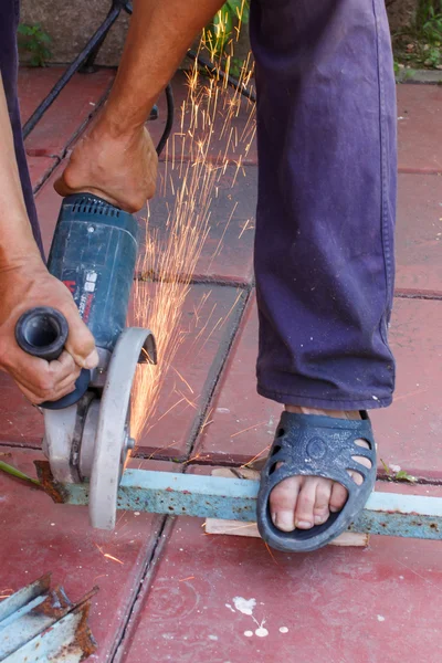 Metal sawing — Stock Photo, Image