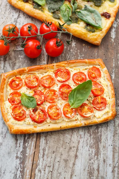 Quiche z pomidorów i ricotta — Zdjęcie stockowe