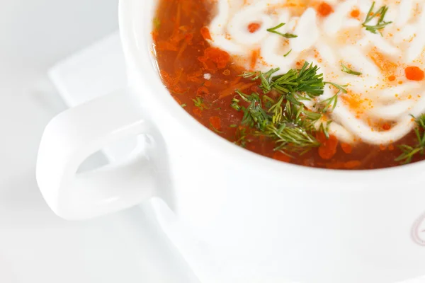 Vegetable soup with olive — Stock Photo, Image