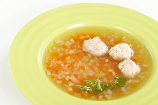 Soup with meatballs — Stock Photo, Image