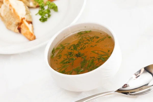 Chicken broth — Stock Photo, Image