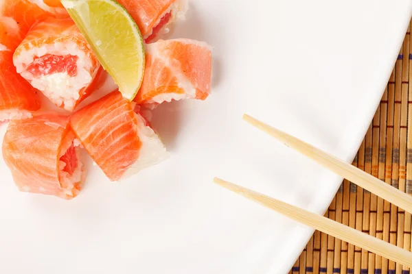 Sushi with grapefruit in rice paper — Stock Photo, Image
