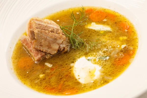 Soup with meat — Stock Photo, Image