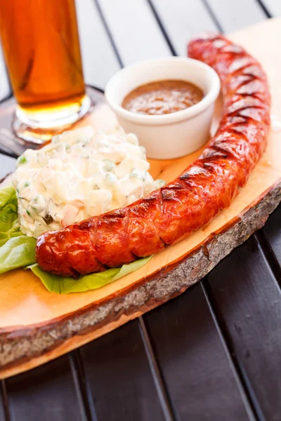 Sausage with salad — Stock Photo, Image