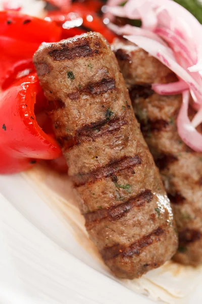 Kebab met groenten — Stockfoto