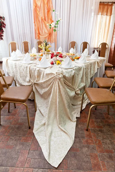 Ślub tabela ustawienia — Zdjęcie stockowe