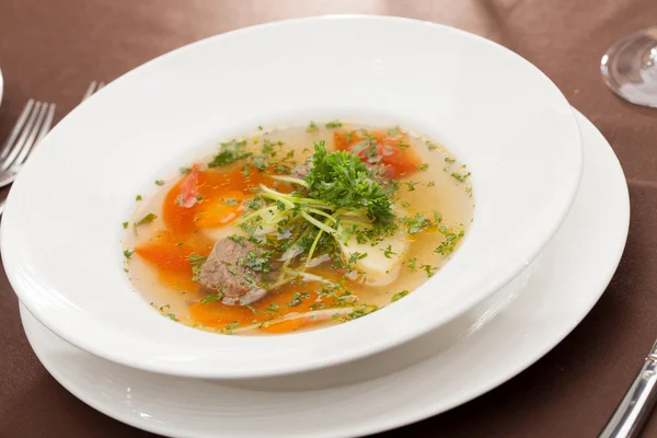 Supă cu carne și legume — Fotografie, imagine de stoc