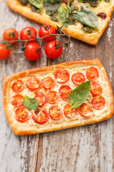 Quiche met tomaat en ricotta — Stockfoto