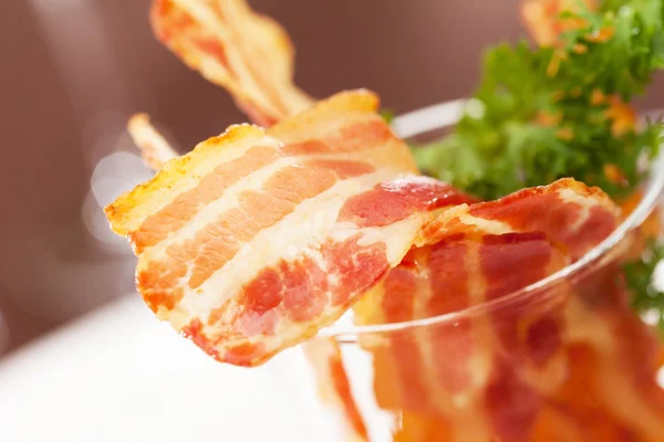 Cooked Greasy Bacon — Stock Photo, Image