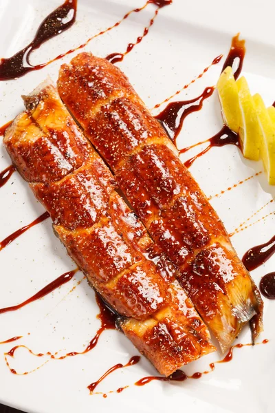 Comida japonesa anguila asada (unagi  ) — Foto de Stock