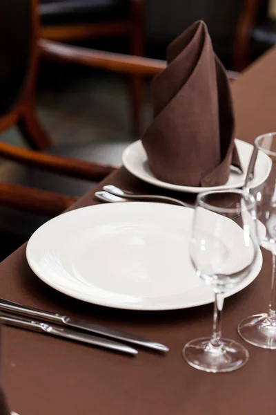 Tables set for meal — Stock Photo, Image