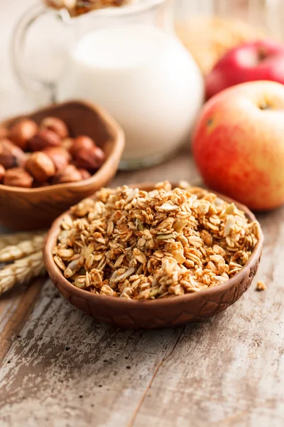 Granola Cereal with nuts — Stock Photo, Image