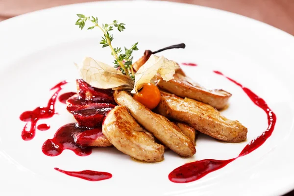 Foie gras mit Sauce — Stockfoto