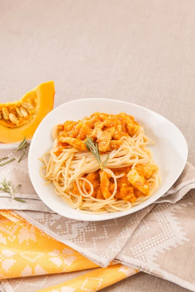 Pasta with pumpkin — Stock Photo, Image