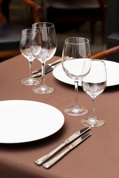 Tables set for meal — Stock Photo, Image