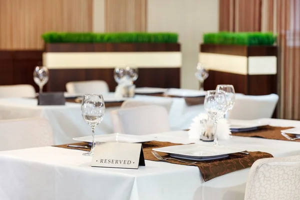 Tables set for meal — Stock Photo, Image