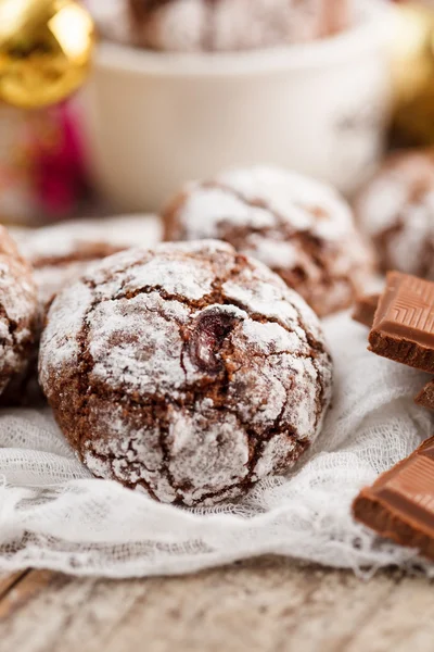 Chocolade kerstkoekjes — Stockfoto