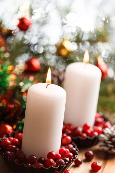 Décorations de Noël avec bougies — Photo