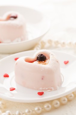 Heart-shaped dessert for Valentine's Day