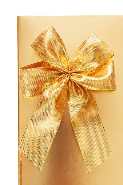 Present with gold bow — Stock Photo, Image