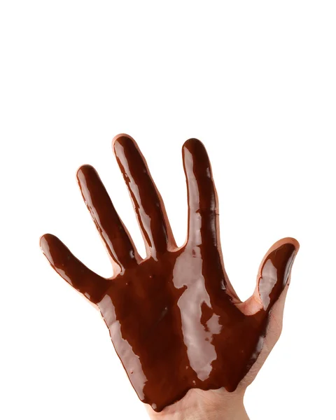 Mão de chocolate — Fotografia de Stock