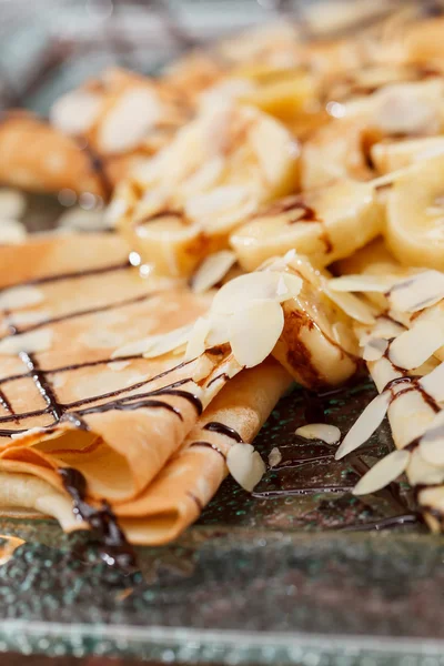 Pannkakor med banan — Stockfoto