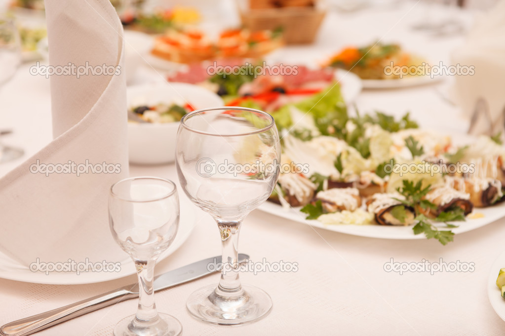 Food at a wedding party