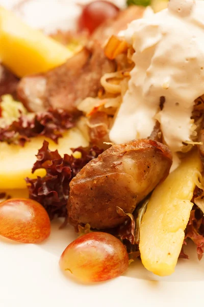 Liver sausage with fruits — Stock Photo, Image