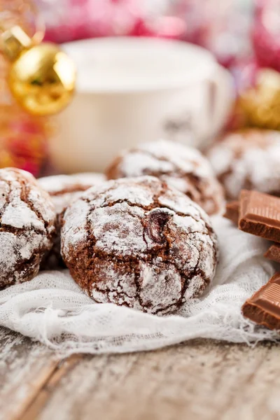 圣诞巧克力饼干 — 图库照片