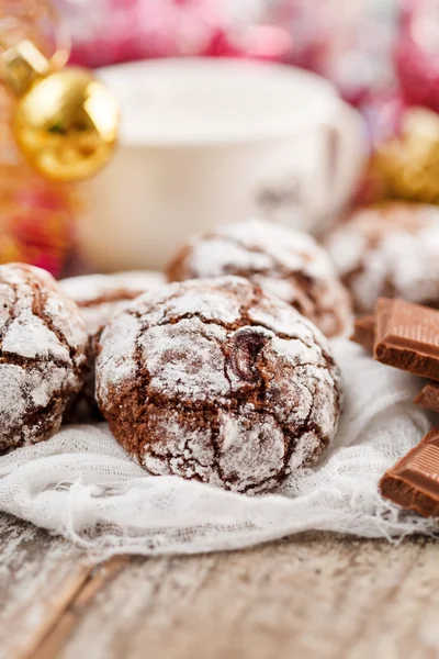 Chocolade kerstkoekjes — Stockfoto