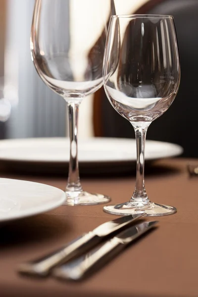 Tables set for meal — Stock Photo, Image