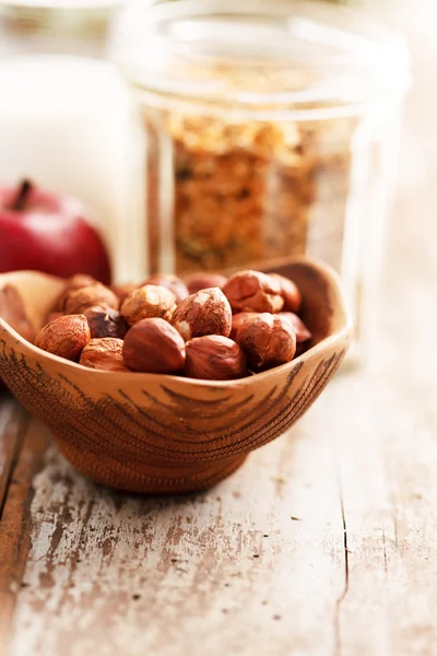 Granola spannmål med nötter — Stockfoto