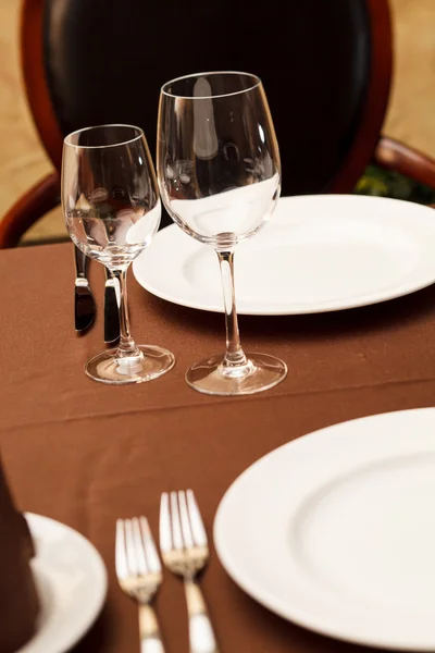 식사를 위해 설정 테이블 — 스톡 사진