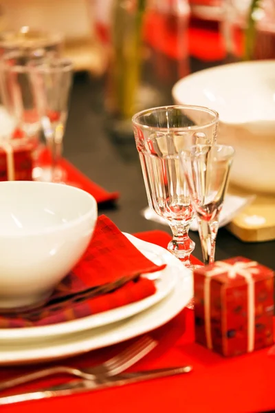 Decorated christmas table — Stock Photo, Image