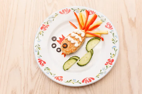 Fish cutlet for kids menu — Stock Photo, Image