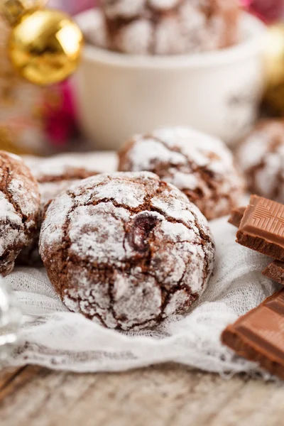 Natale biscotti al cioccolato — Foto Stock